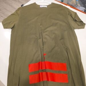 Givenchy Olive Green Tee with Red Accents